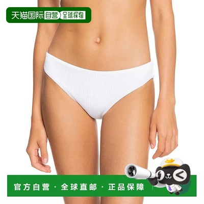 自营 Roxy Love the Comber比基尼下装女式白色罗纹泳装ERK1196-