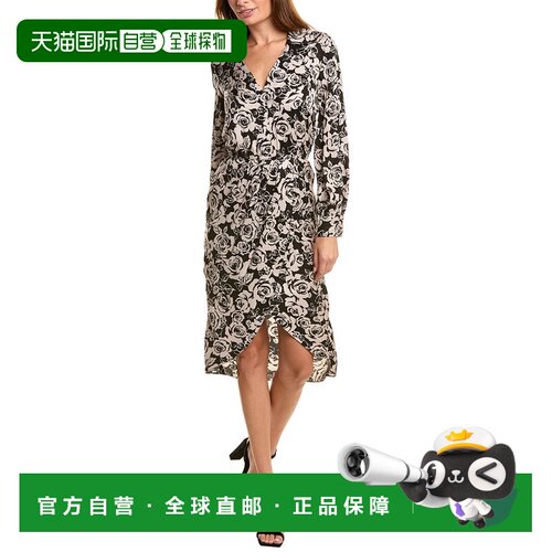 自营the kooplesThe kooles Rose Midi连衣裙-米色 美国奥莱直发