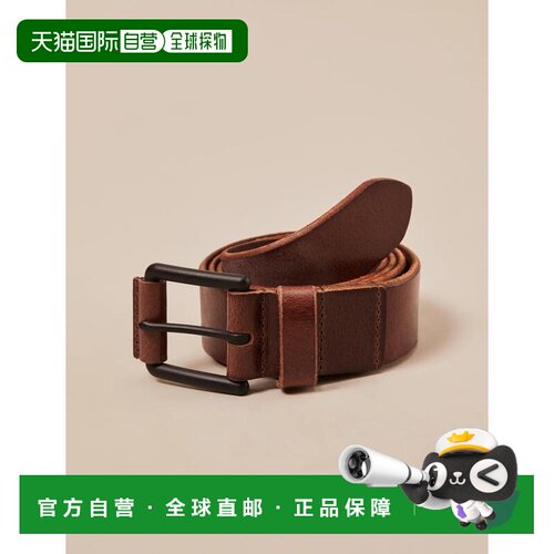 自营Lucky Brand Tab皮革腰带-深棕色 美国奥莱直发