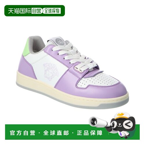 自营Versace Leather Sneaker - Purple 男鞋运动鞋美国奥莱直发