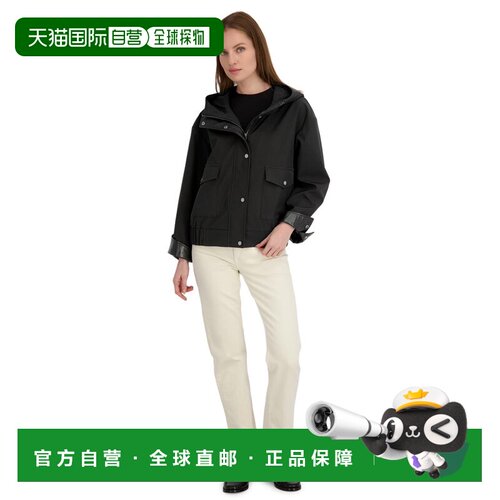 自营TAHARI Women's Leone Hooded Rain Bomber Water-Resistant