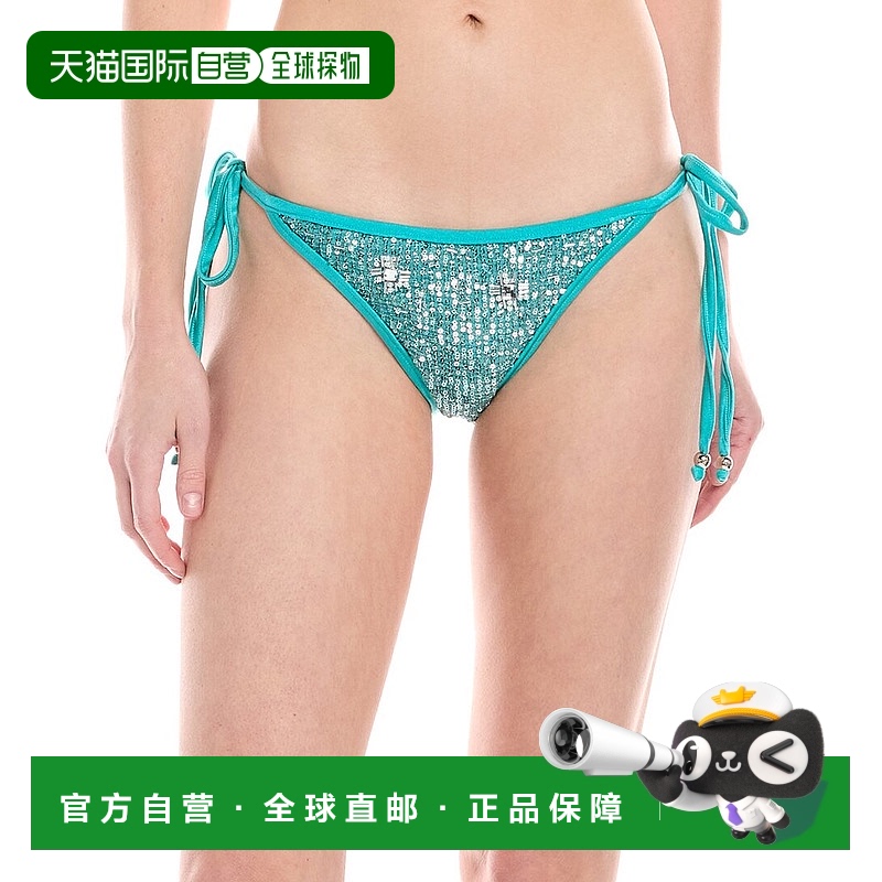 自营 PatBO亮片比基尼底部-蓝色 美国奥莱直发性感泳装