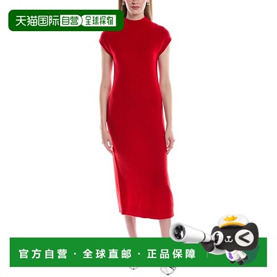 自营philosophy Funnel Neck Cashmere Midi Sweaterdress - red