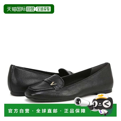 自营Women's Vionic Hayes Flat Black Leather Slip On Square T