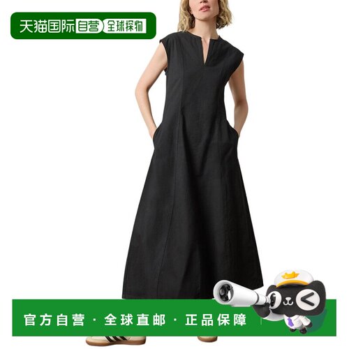 自营Lilla P Twill Princess Seam Maxi Dress - black 美国奥莱