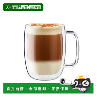 自营ZWILLING Sorrento Plus 2 件套双层玻璃拿铁杯套装 美国奥莱