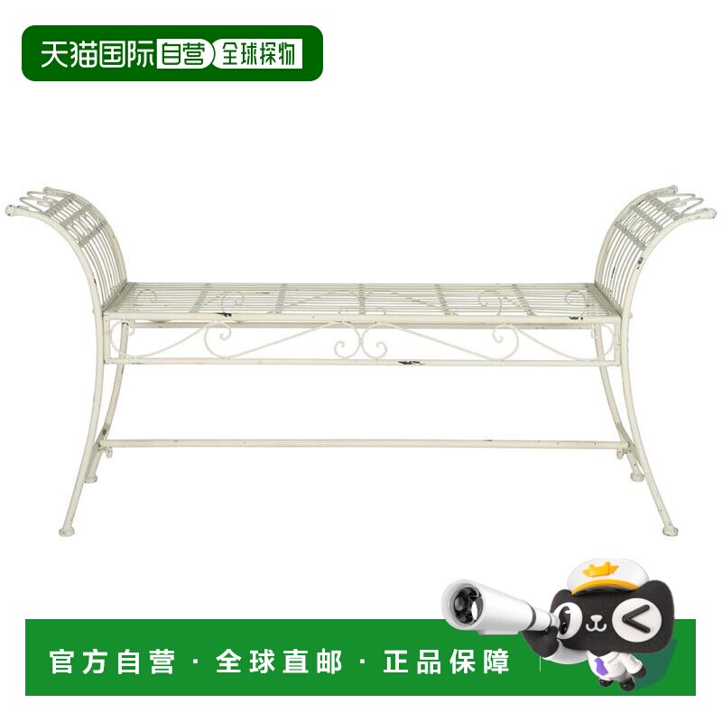 自营safavieh哈德利长凳 - 古董白 美国奥莱直发 - 实物图