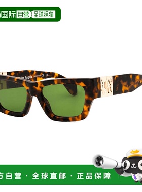 自营Palm Angels Sunglasses Square Full Rim, Yellow Frame And