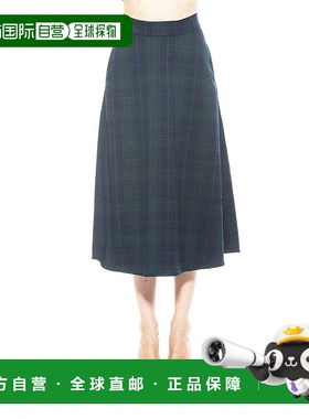 自营 alexia admorLeonie 裙子-绿色格子 美国奥莱直发半身裙长裙