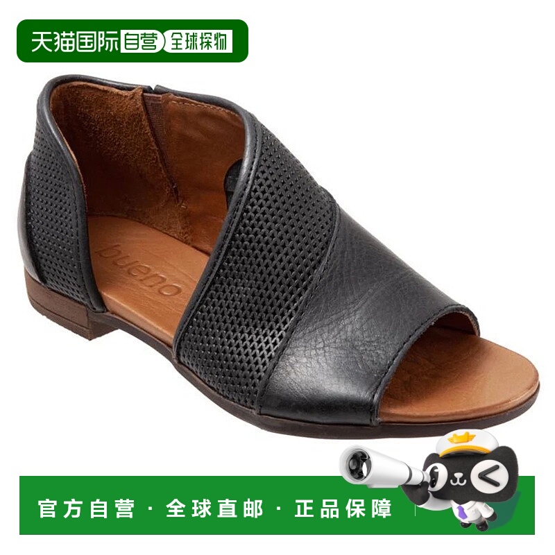 自营Bueno Tahiti 13186921 Sandals Women's Black Leather Open