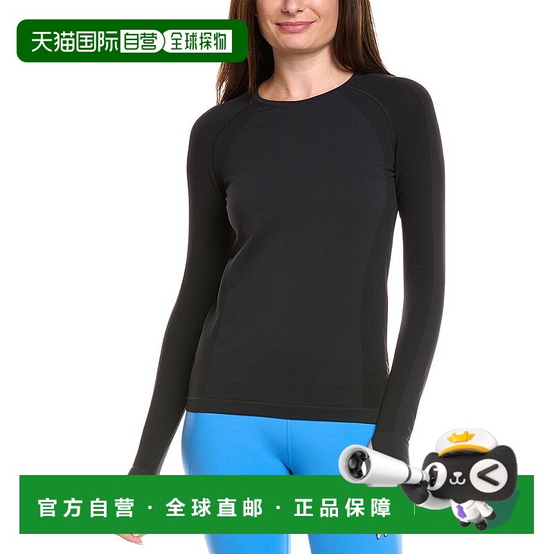 自营sweaty betty汗水贝蒂运动员无缝训练T恤-黑色 美国奥莱直发