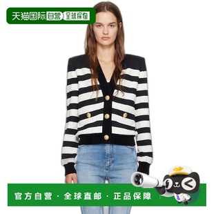 巴尔曼 Balmain 黑白条纹开衫 女装 2422 1h可退 毛衣 美国直邮