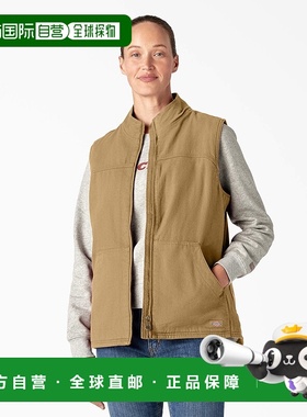 自营 dickiesWomen's Fleece Lined Duck Canvas Vest - rinsed n