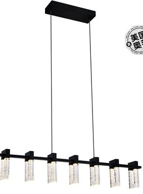 自营vonnSorrento VAC3137BL 40 英寸黑色集成 LED 线性枝形吊灯