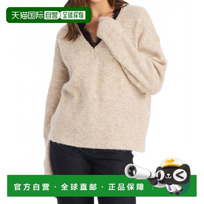 自营allisonHepburn Long Sleeve Sweater In Oatmeal - oatmeal