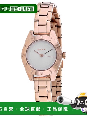 自营DKNY女式银色表盘手表-银色 美国奥莱直发