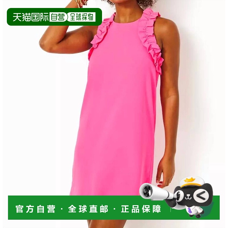 自营 lilly pulitzerKailee荷叶边连衣裙，Roxie粉色 美国奥莱直