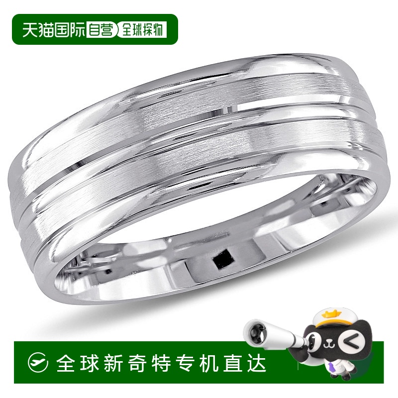 美国直邮Julianna B男士戒指银色闭口百搭简约时尚轻奢个性复古