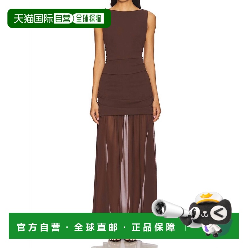 自营 show me your mumuAria Maxi棕色连衣裙 美国奥莱直发