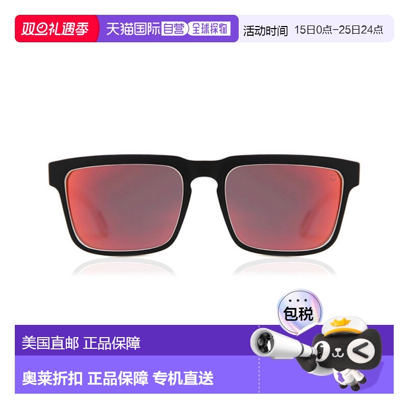 自营 spy间谍头盔Hd 673015209365方形太阳镜-黑红色 美国奥莱直
