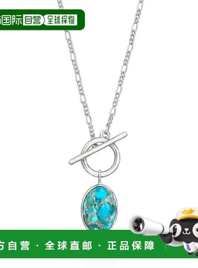 自营Ross-Simons Turquoise Toggle Necklace in Sterling Silver