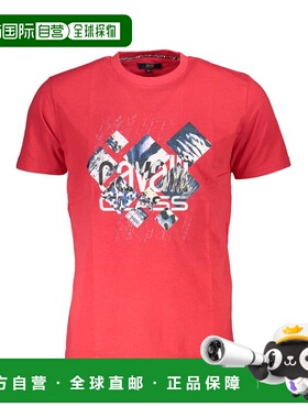 自营Cavalli Class Cotton Men's Men's T-Shirt - red 美国奥莱