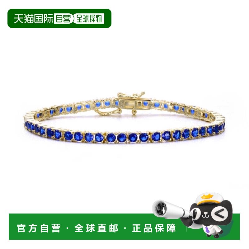 自营GENEVIVE 纯银方晶锆石网球手链 - 蓝宝石 美国奥莱直发图片