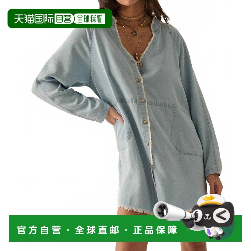 自营promesaWhitney Denim Shirt Dress In Light Chambray - lig