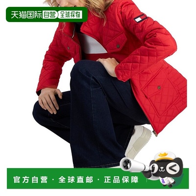 1h可退 【美国直邮】Tommy Hilfiger汤米希尔费格女士外套红色绗