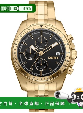 自营dknyEVERYDAY Central Park Chrono Black Dial Gold Men's W