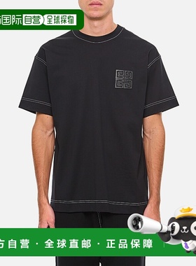 1h可退 香港直邮潮奢 Givenchy 纪梵希 男士 黑色 4G T 恤 BM71MG