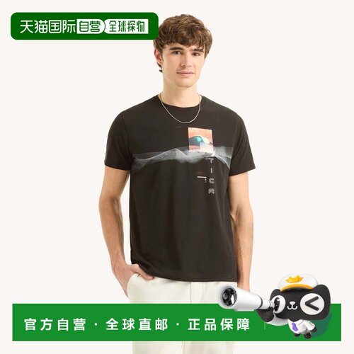 自营Nautica Mens Modern Waves Graphic T-Shirt - true black
