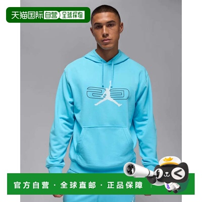 自营Air Jordan Sport Crossover连帽衫男士蓝色羊毛dri-fit套头U