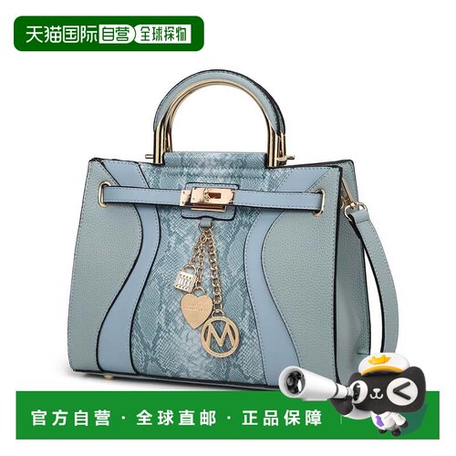 自营mia k collectionMia K的Cassia Snake压花纯素皮革女式手提