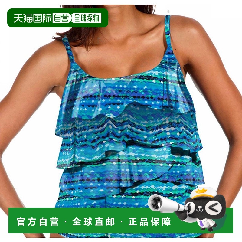 自营 miraclesuit夜灯分层蓝色比基尼上衣 - 蓝色 美国奥莱直发