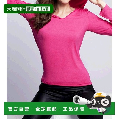 自营 angel紫红色 V 领连帽上衣 - 紫红色 美国奥莱直发