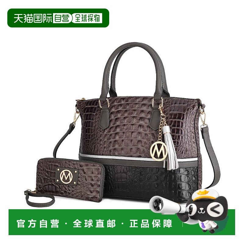 mia k collection带钱包的秋季鳄鱼皮托特包 木炭 【美国奥莱】直,箱包皮具/热销女包/男包,托特包,淘宝优惠券,粉丝福利购,淘宝优惠卷