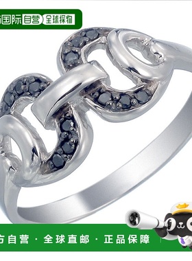 自营 vir jewels 1/6 克拉 0.925 纯银镀铑黑色钻石戒指 - 银 美