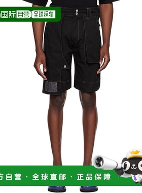 1h可退 香港直邮潮奢 YAKU 男士 黑色 7-Poc 牛仔短裤 YSS24SHRTC