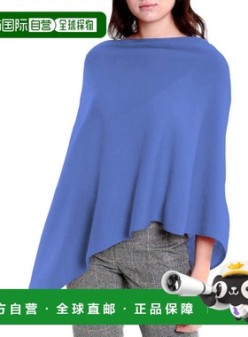 自营in2Cashmere Long Elegant Poncho Top - blueberry 美国奥莱