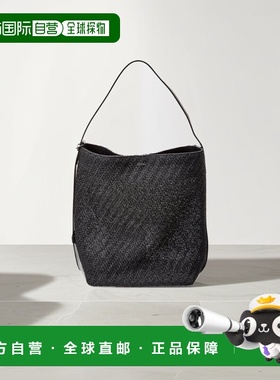 自营 Max Mara Archetipo 中号皮革装饰手提包 - 黑色 美国奥莱直