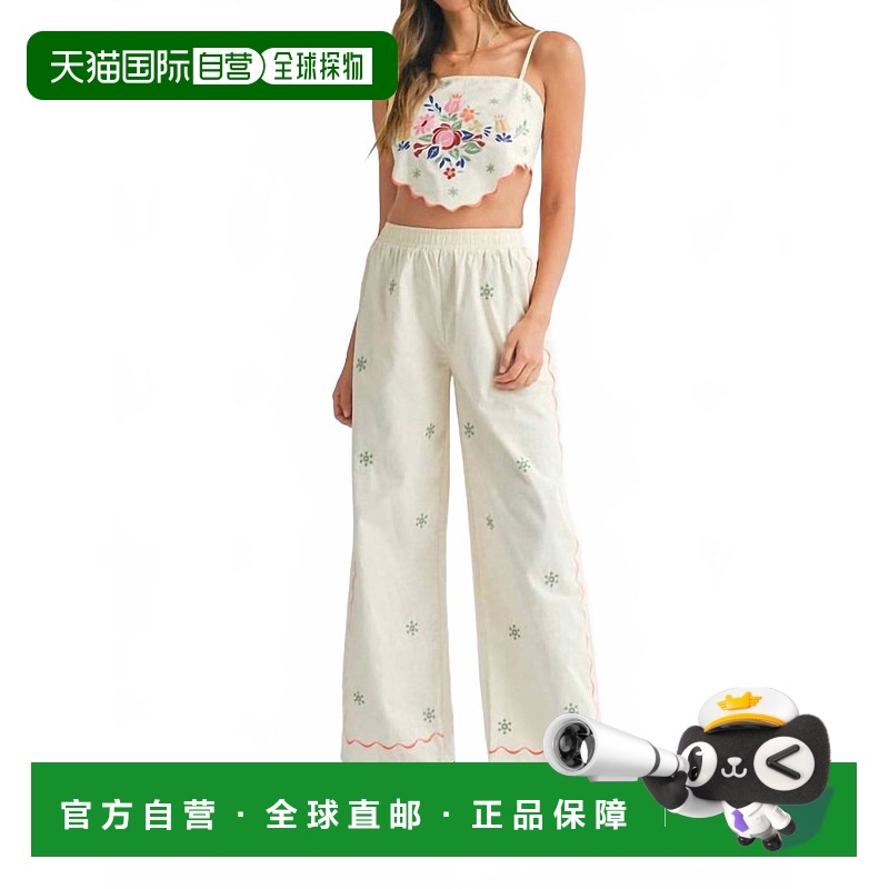 自营 mableStella Embo围巾上衣和裤子套装，浅灰褐色-浅灰褐色