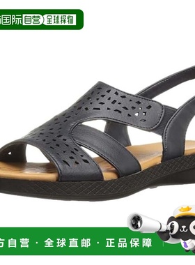 自营Easy Street Bolt Sandals Women's Navy Perforated Open To
