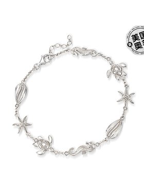 自营Ross-Simons 纯银 Sealife 脚链 - 9 英寸 【美国奥莱】直发