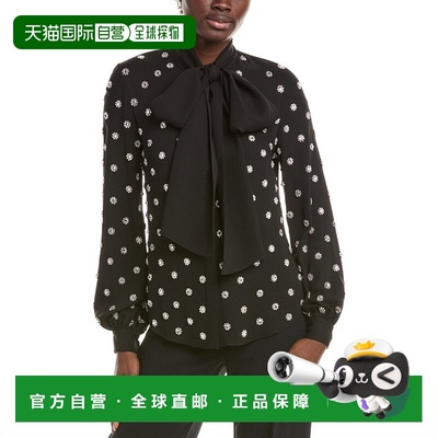 自营Oscar de la Renta Silk-Blend Blouse - black 美国奥莱直发