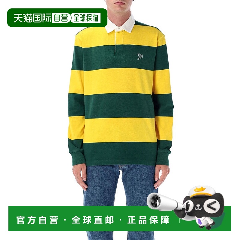 自营polo ralph laurenBold Striped Rugby Polo - black 美国奥