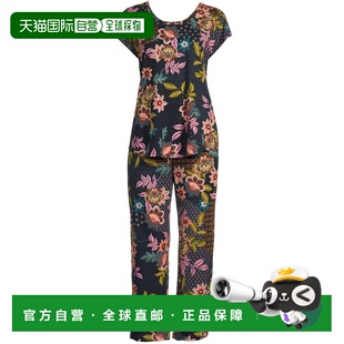自营Johnny Was 女式 Delfino 盖袖圆领短款睡衣套装多色 - 多色