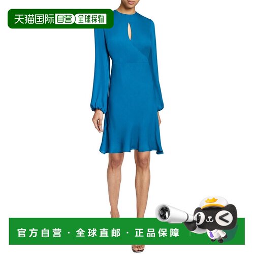 自营Santorelli Silk A-Line Dress - blue 美国奥莱直发连衣裙