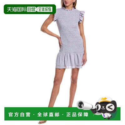 自营French Connection Smocked Mini Dress - blue 美国奥莱直发