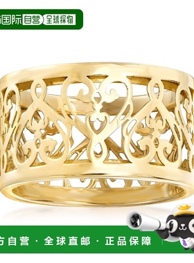 自营 Ross-Simons 意大利 14kt 黄金花丝心形戒指 - 黄色 美国奥